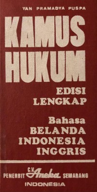 Kamus Hukum Edisi Lengkap Bahasa Belanda Indonesia Inggris